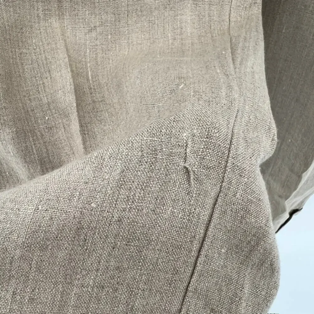 CHAPS Ralph Lauren 100% Linen Chino Pants Mens 33x30 Cuffed Tan PreppyBreathable